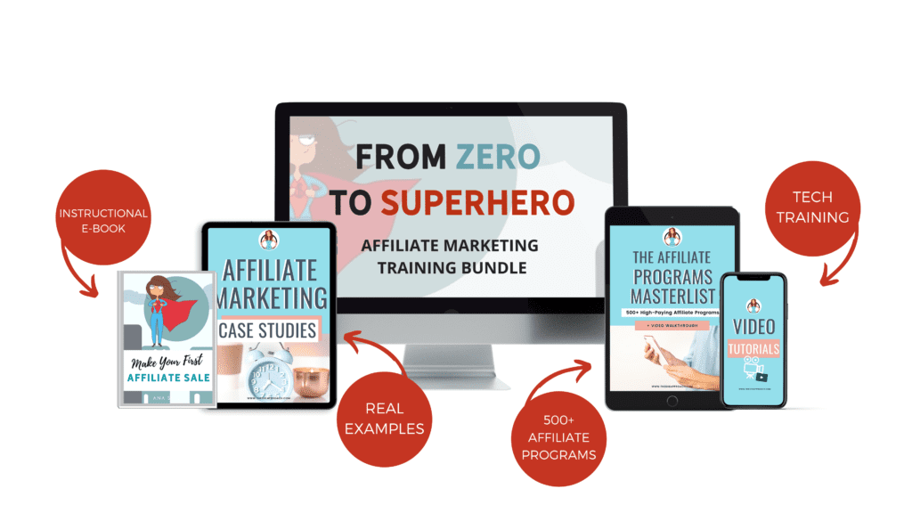 Affiliate Bundle Graphic - From zero to superhero the she approach